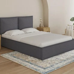 Lit coffre double gris 140 x 190*IDMarket Hot