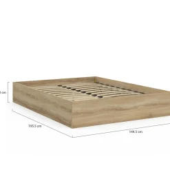Lit coffre double SANDSIDE avec sommier 140 x 190 cm hêtre*IDMarket Hot