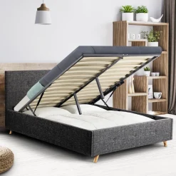 Lit coffre scandinave gris 2 places*IDMarket Hot