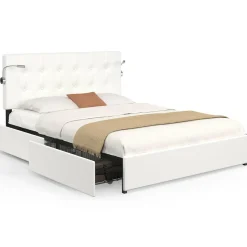 Lit double 140 x 190 avec liseuses*IDMarket Sale