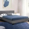 Lit double gris anthracite 140x190 cm avec tête de lit*IDMarket Clearance