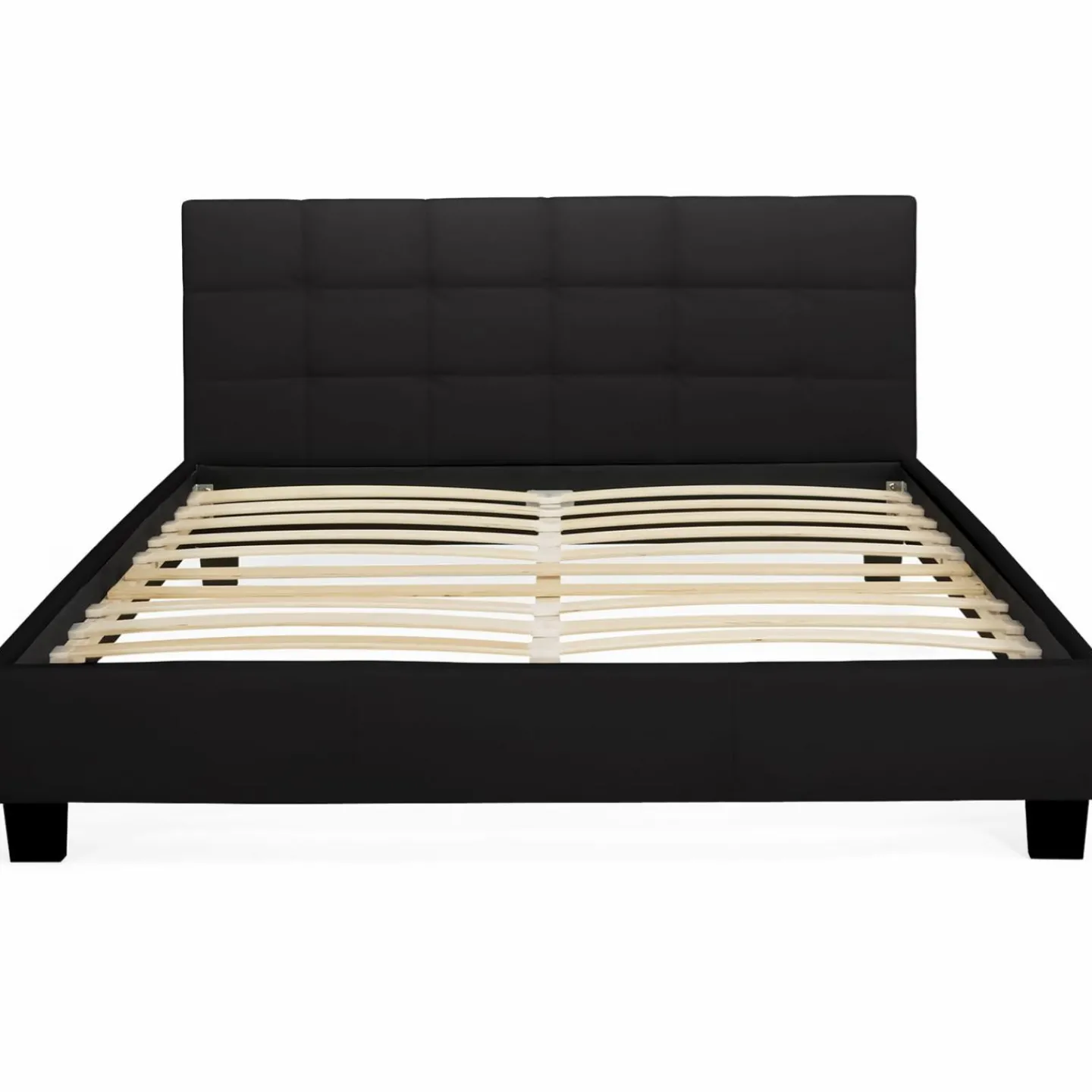 Lit double noir 140x190cm avec tête de lit*IDMarket Best