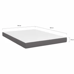 Lit double 140x190 avec sommier hêtre + matelas à mémoire de forme*IDMarket Outlet