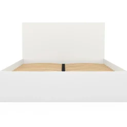 Lit double 140x190 cm avec tête de lit et sommier blanc*IDMarket