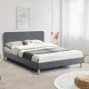 Lit scandinave gris 2 places 160x200 cm*IDMarket Clearance