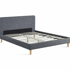 Lit scandinave gris 2 places 160x200 cm*IDMarket Clearance