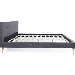Lit style scandinave 160x200 cm gris*IDMarket
