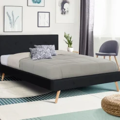 Lit style scandinave 160x200 cm noir*IDMarket