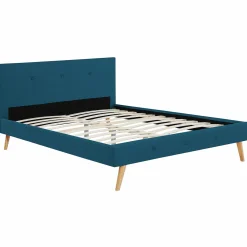 Lit style scandinave 160x200 cm bleu canard*IDMarket Best