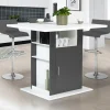 Îlot central bois blanc et gris 110 cm*IDMarket Best