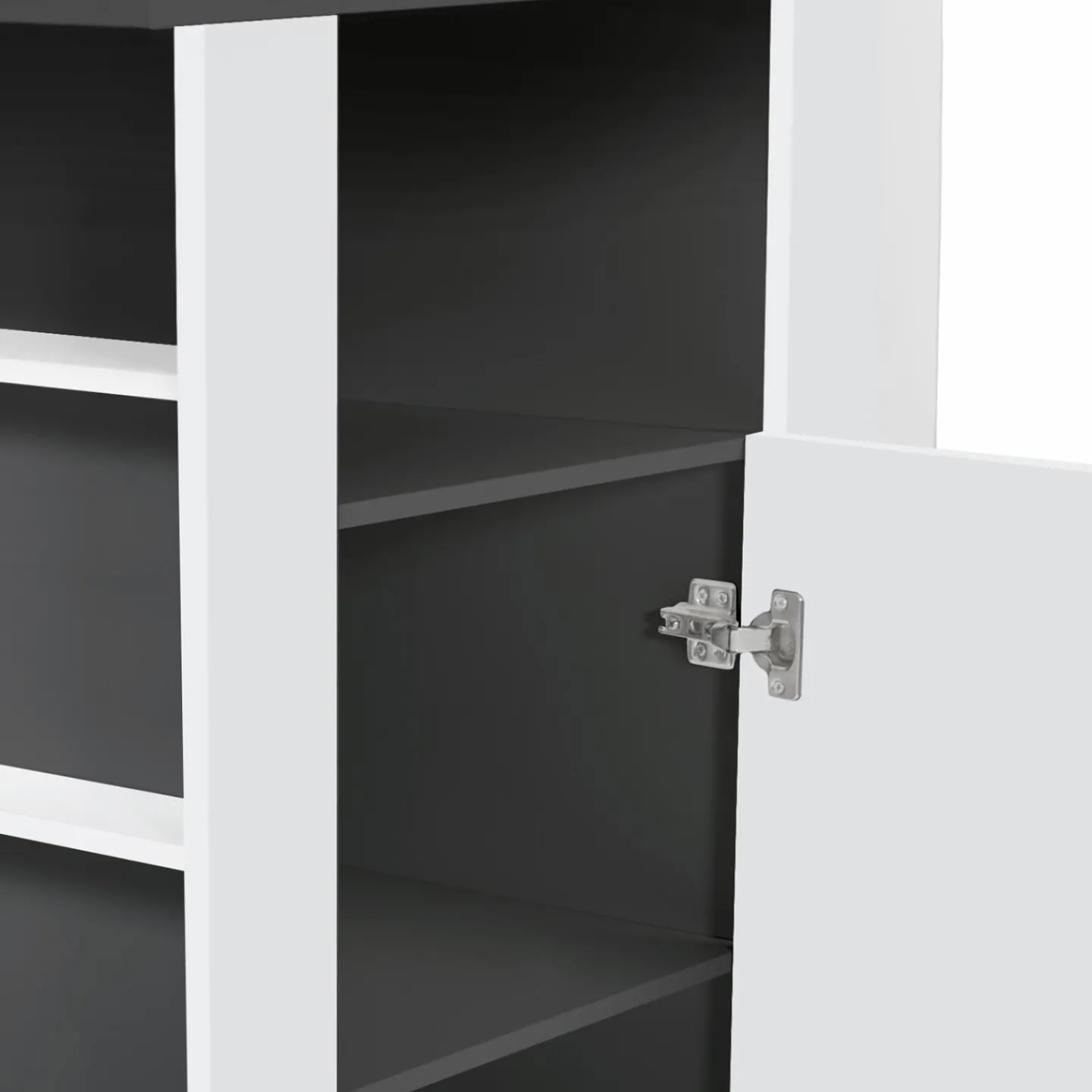 Îlot central cuisine bois gris et blanc 110 cm*IDMarket Online