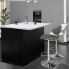 Îlot central effet marbre et bois noir 120 cm*IDMarket Outlet