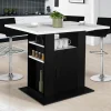 Îlot central effet marbre et bois noir 110 cm*IDMarket Best