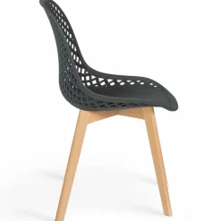 Lot de 4 chaises ajourées grises design*IDMarket Hot