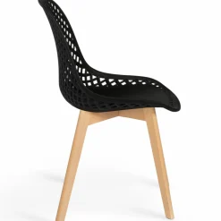 Lot de 4 chaises ajourées noires design*IDMarket Online