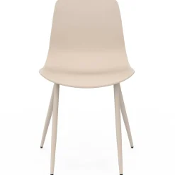 Lot de 6 chaises beige avec pieds en métal*IDMarket