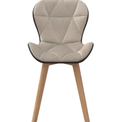 Lot de 4 chaises bi-matière en tissu et PU marron et taupe pour salle à manger*IDMarket Outlet