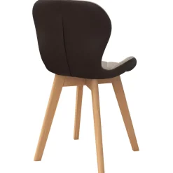 Lot de 4 chaises bi-matière en tissu et PU marron et taupe pour salle à manger*IDMarket Outlet
