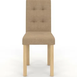 Lot de 6 chaises capitonnées tricolore taupe, beige et marron*IDMarket New
