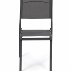 Lot de 6 chaises de jardin empilables gris anthracite en métal et textilène*IDMarket Discount