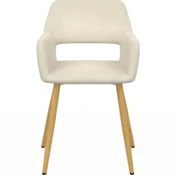 Lot de 2 chaises de salle à manger, fauteuils de table en velours beige*IDMarket New