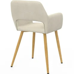 Lot de 2 chaises de salle à manger, fauteuils de table en velours beige*IDMarket New