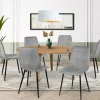 Lot de 6 chaises en velours gris clair matelassé*IDMarket New