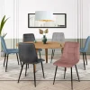 Lot de 6 chaises en velours couleur pastel bleu, rose et gris matelassées*IDMarket Discount