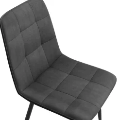 Lot de 6 chaises en velours couleur pastel bleu, rose et gris matelassées*IDMarket Discount
