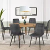 Lot de 6 chaises en velours gris foncé matelassé*IDMarket Sale