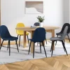 Lot de 6 chaises en velours mix color bleu x2, jaune, gris clair et gris foncé x2*IDMarket Discount