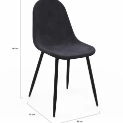 Lot de 6 chaises en velours mix color bleu x2, jaune, gris clair et gris foncé x2*IDMarket Discount