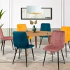 Lot de 6 chaises en velours mix color bleu x2, jaune ocre x2, rose x2*IDMarket Online
