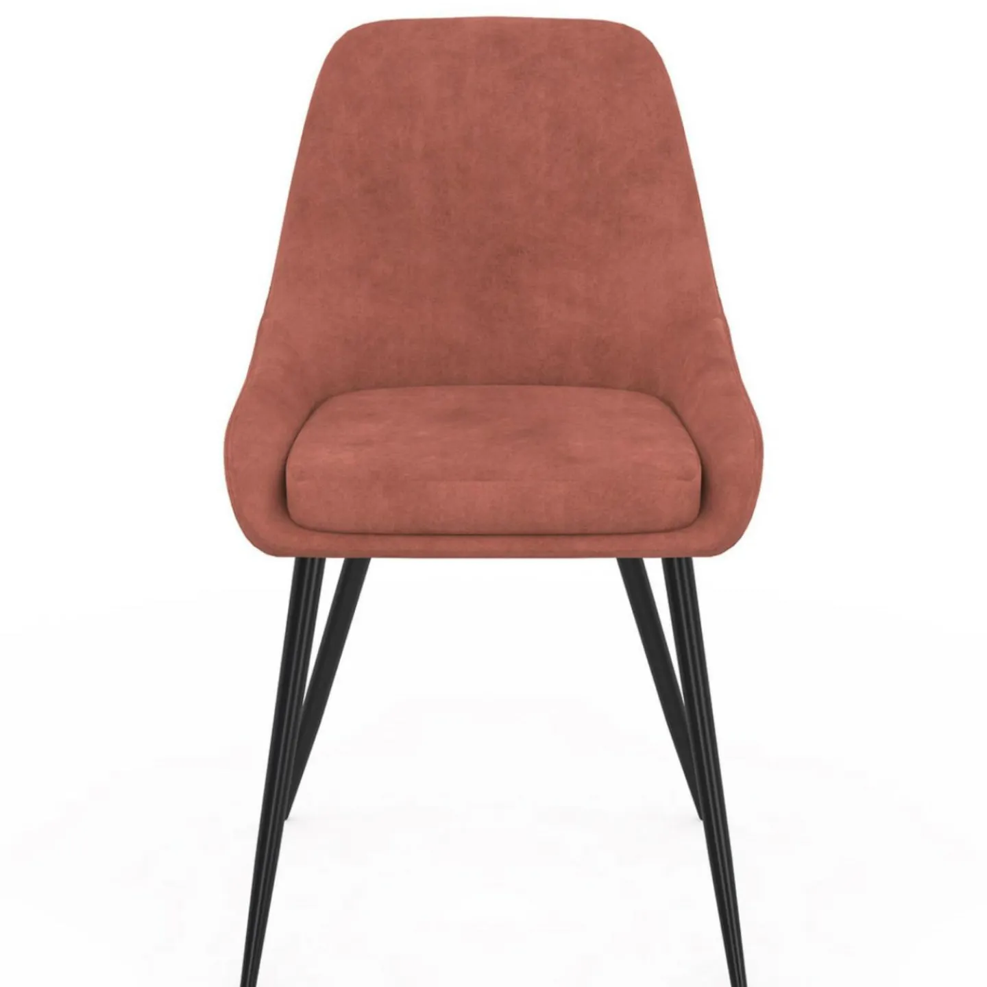 Lot de 4 chaises en velours terracotta avec accoudoirs*IDMarket Online