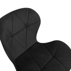 Lot de 4 chaises en velours noir pieds noirs*IDMarket Clearance
