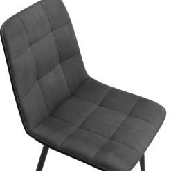 Lot de 6 chaises en velours mix vert, jaune et gris matelassées*IDMarket
