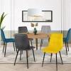 Lot de 6 chaises en velours bleu x2, jaune, gris clair et gris foncé x2 matelassé*IDMarket Online