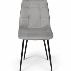 Lot de 6 chaises en velours bleu x2, jaune, gris clair et gris foncé x2 matelassé*IDMarket Online