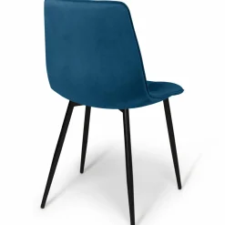 Lot de 6 chaises en velours bleu x2, jaune, gris clair et gris foncé x2 matelassé*IDMarket Online