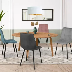 Lot de 4 chaises en velours plusieurs couleurs*IDMarket Best