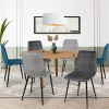 Lot de 6 chaises en velours mix color bleu et gris matelassées*IDMarket Best