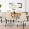 Lot de 6 chaises en velours beige*IDMarket Outlet