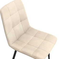 Lot de 6 chaises en velours beige*IDMarket Outlet