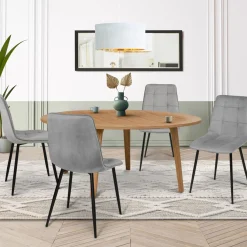 Lot de 4 chaises grises pour salle à manger*IDMarket Clearance