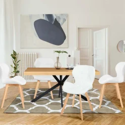 Lot de 4 chaises matelassées blanches*IDMarket Clearance