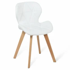 Lot de 4 chaises matelassées blanches*IDMarket Clearance