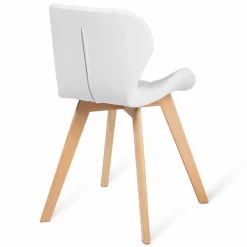 Lot de 4 chaises matelassées blanches*IDMarket Clearance
