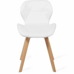 Lot de 4 chaises matelassées blanches*IDMarket Clearance