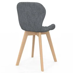 Lot de 4 chaises matelassées en tissus mix color bleu, gris, beige et noir*IDMarket Hot