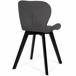 Lot de 4 chaises matelassées velours gris foncé*IDMarket Sale